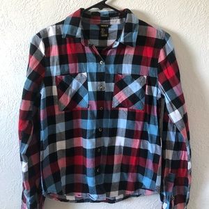 F21 plaid button up